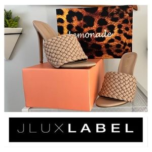 ~NWT~JLUXLABEL Nude Weaved Heel